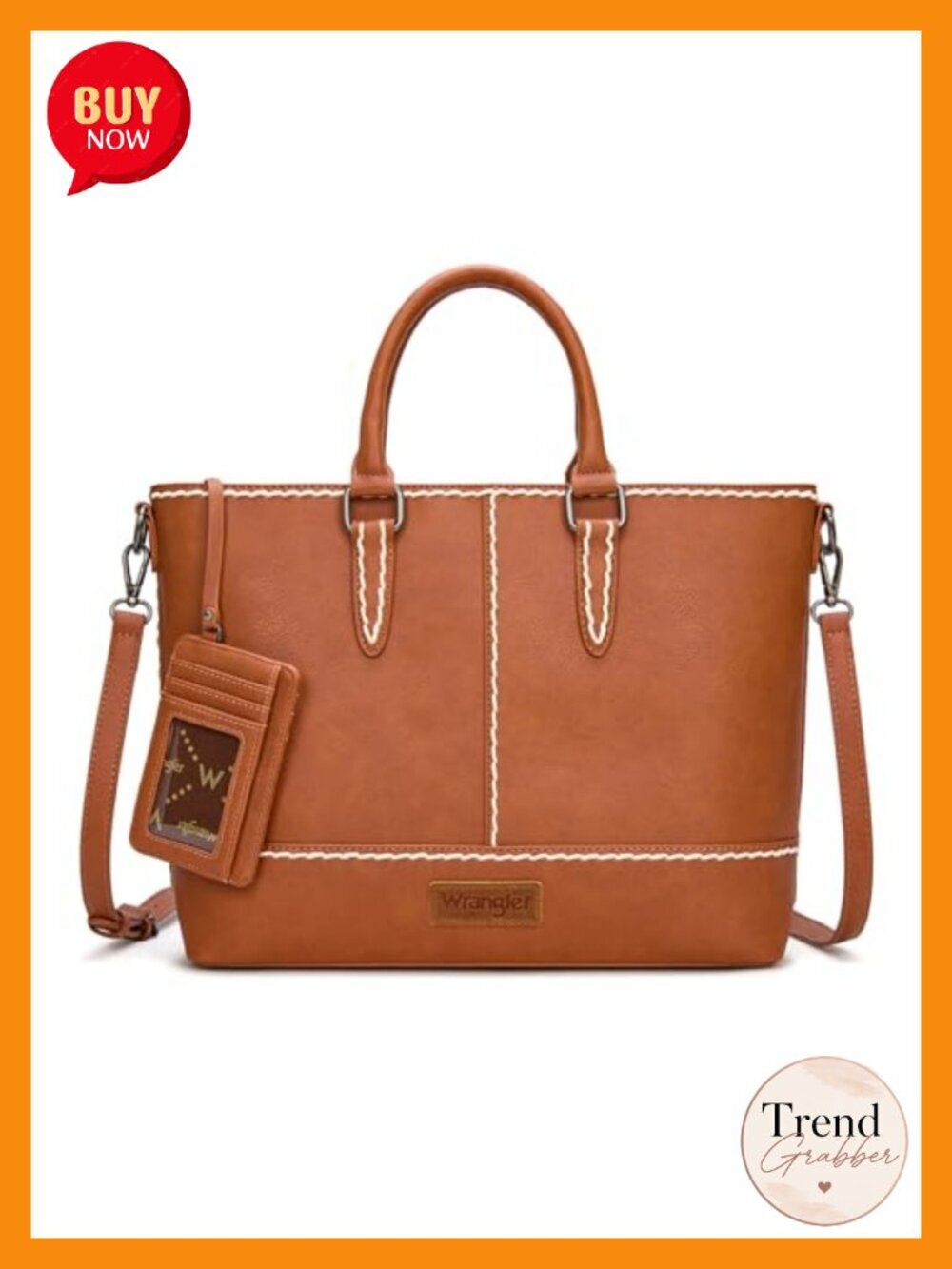 Faux Leather Tote Bag with Removable Card Holder Crossbody Satchel